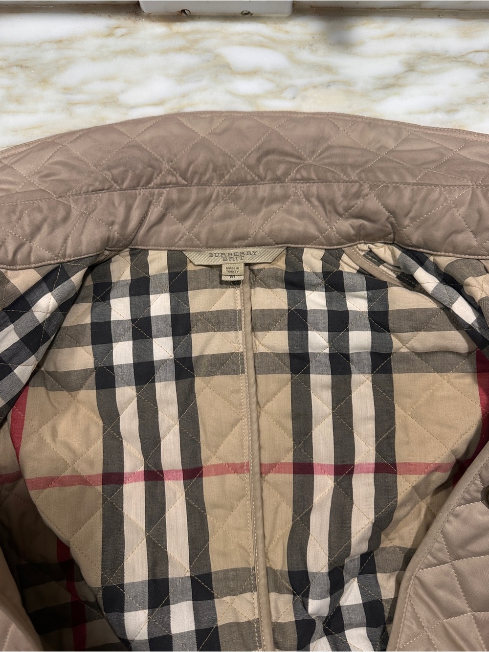 Burberry Quilted Tan Button-Front Jacket - Picture 7 of 8